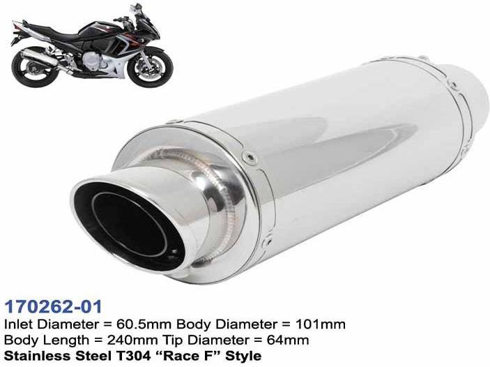 Moto S/Steel muffler Racefit style Φ101 L240 ID60