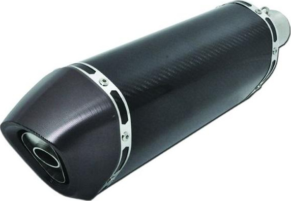 Moto muffler Carbon-Alum Black Cap HEXAGON L300 INΦ50