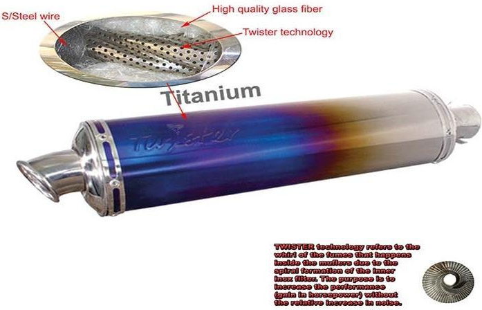 Moto muffler Titanium-S/s cups LEFT