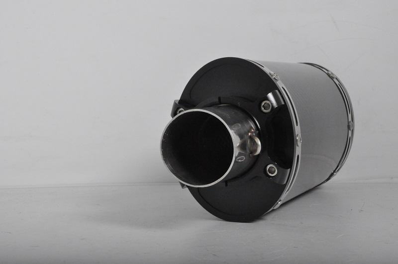 Moto muffler Carbon-Alum Black Cap 125x95 L200 Φ50