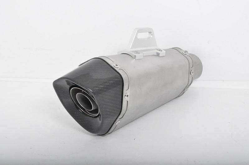 Moto muffler S/Steel-Carbon Cap HEXAGON L220 IN50