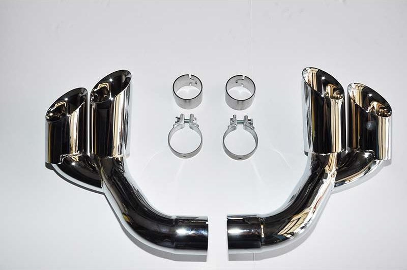 S/S Chromed Direct fit tips BMW X6 E71 L&R with Plastic Covers