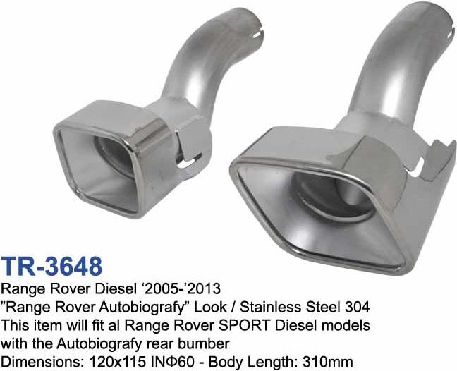 S/S Tips Set Land Rover Diesel 05-13 Autobiography Look