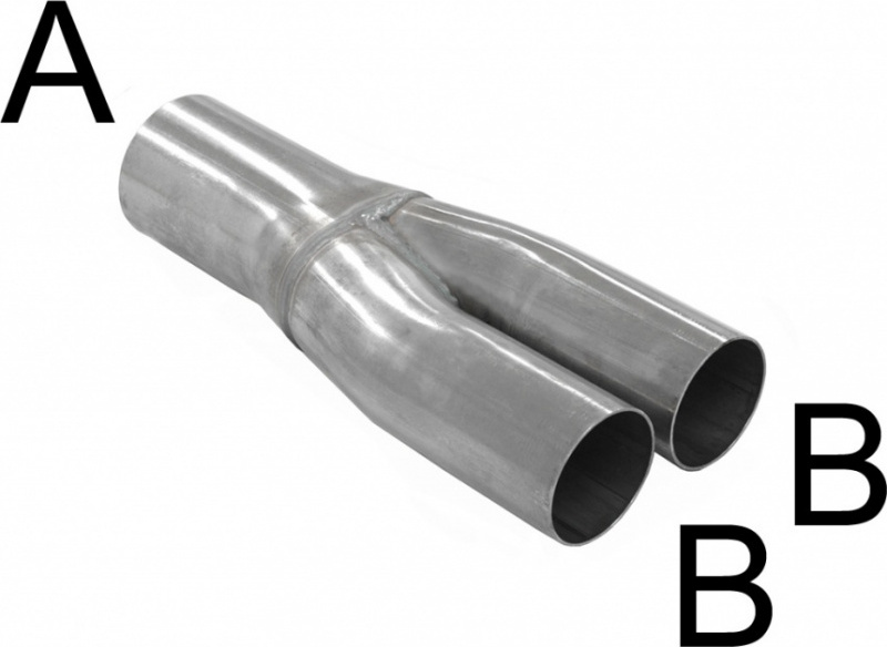 Stainless steel Y-pipe In 63,5mm out 50,8mm