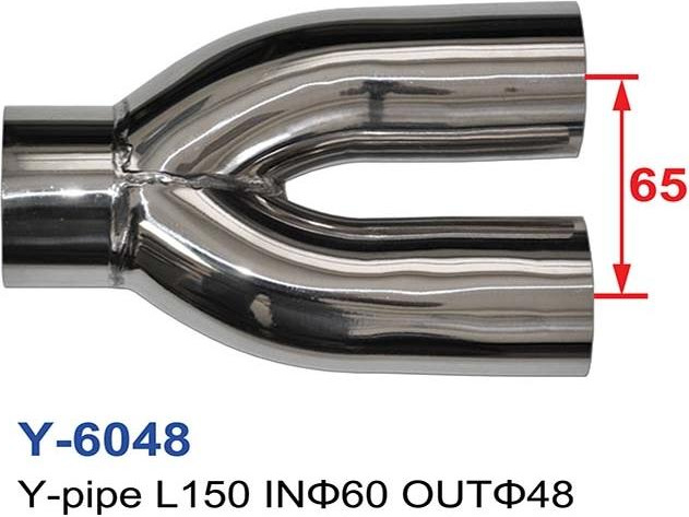 Y-pipe L150 In - 60 out 2x48mm