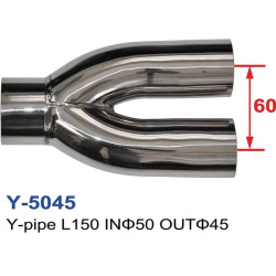 Y-pipe L150 In - 50 out 2x45mm