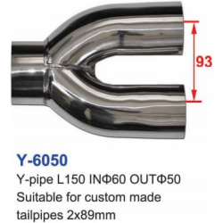 Y-pipe L150 In - 60 out 2x50mm